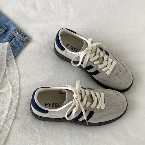 小众灰色德训鞋复古百搭阿甘板鞋