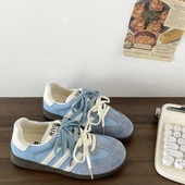 女2024秋季 新款 厚底休闲阿甘鞋 喜叔复古海盐蓝德训鞋 百搭运动板鞋