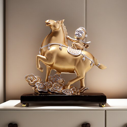 时代印象招财新中式马上封侯摆件