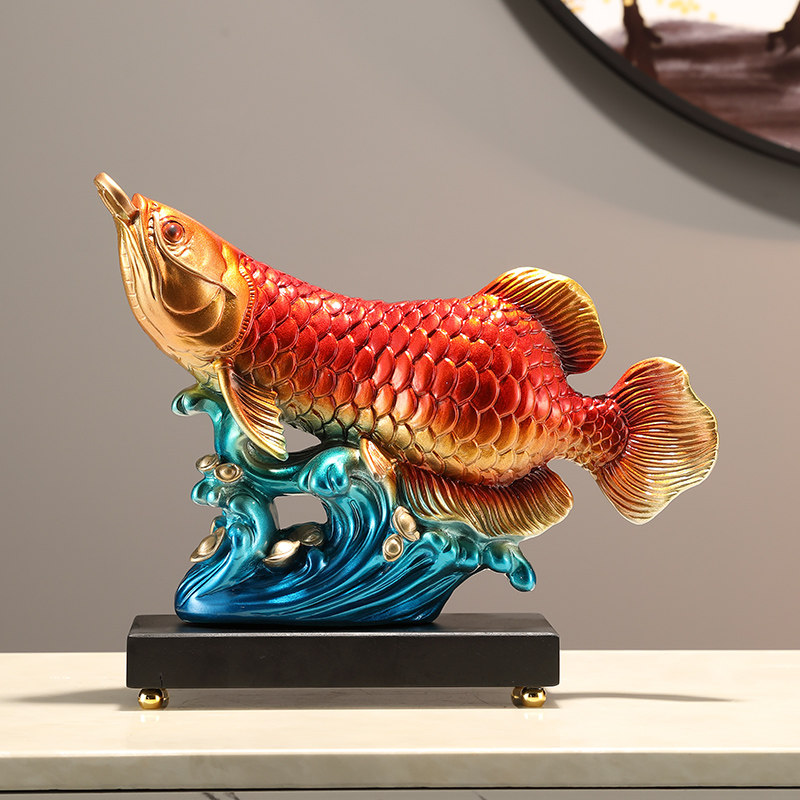 创意新中式招财金龙鱼玄关装饰摆件家居饰品客厅电视柜酒柜摆设礼,家居饰品,装饰摆件,淘宝优惠券,粉丝福利购,淘宝优惠卷