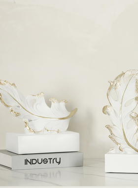 小众羽毛轻奢高档现代电视柜玄关办公室装饰品摆件家居饰品礼物