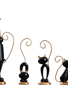 创意桌面家居装饰可爱猫咪 简约现代客厅电视柜酒柜装饰品小摆件