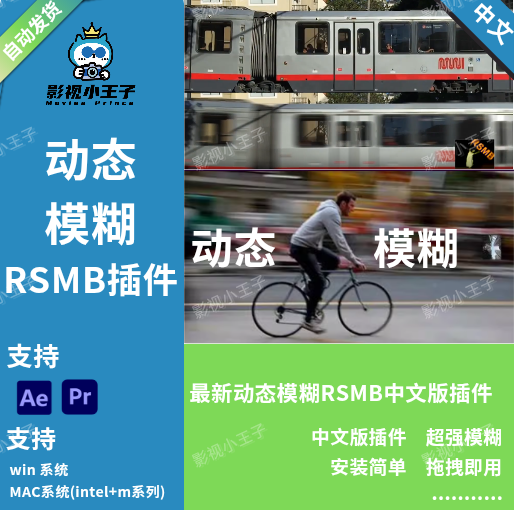 RSMB运动模糊Pr Ae插件 v6.4.1 中文汉化版WIN/MAC2026/混剪/航拍