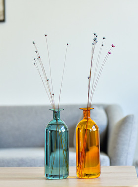 SHPIN MX彩色玻璃花创意ins桌面摆件家居装饰水培花器香薰瓶