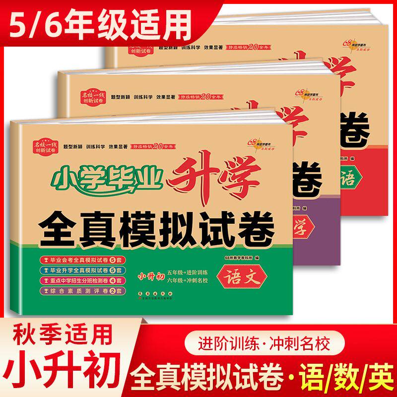 2025小学毕业升学全真模拟试卷语文数学英语专项训练小升初试卷测