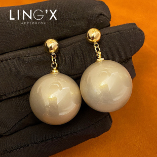 银针防过敏耳环女 高级感耳饰轻奢时尚 施家珍珠耳钉2024年新款 爆款