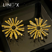 耳饰 耳钉个性 玲秀高级感小众设计感烟花耳环立体夸张2023新款 爆款