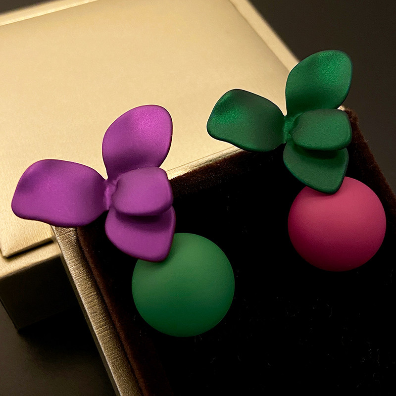 三维立体花朵耳环2025新款爆款撞色绿色系耳饰轻奢设计感高级耳钉,饰品/流行首饰/时尚饰品新,耳环,淘宝优惠券,粉丝福利购,淘宝优惠卷