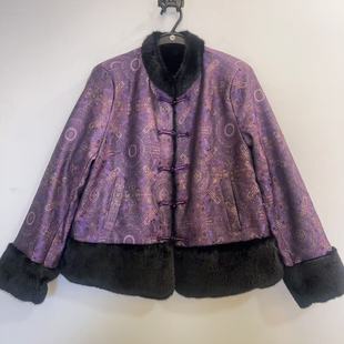 2025秋冬新款新中式织锦缎盘扣短外套双面双穿女洋气高雅通勤上衣