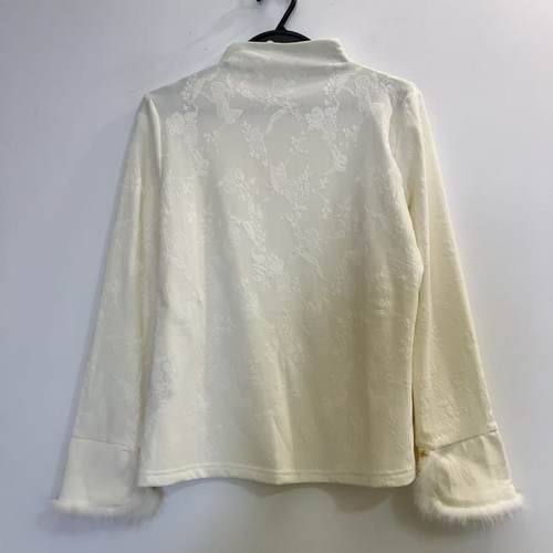 显瘦高级袖口拼接水貂毛衬衫上衣