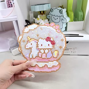 彩虹渐层格利特布拼豆烘焙布手工DIY闪光亮片烫布人造皮革隔离布