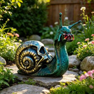 跨境爆款BloodySnail Figurine血腥蜗牛雕像树脂工艺品摆件万圣节