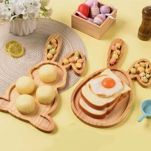 跨境木质复活节托盘实木装饰托盘Easter wooden tray