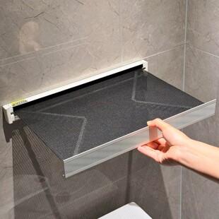 卫生间浴室置物架免打孔高级感毛巾架马桶上方壁挂式晾袜子神器