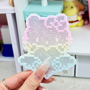 彩虹渐层格利烫布拼豆DIY闪光服装皮料面料助烫格丽特闪布0.6MM