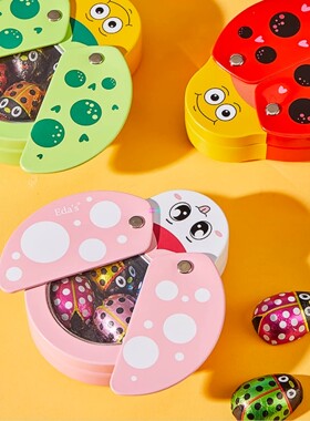 意大利原装进口零食Edas艾达的世界迷你瓢虫巧克力红绿粉色小盒装