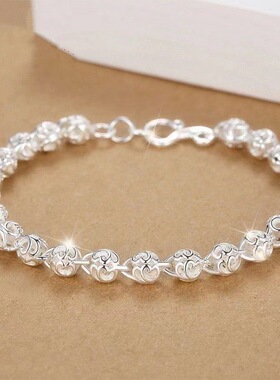 法国JM三生三世足银玫瑰花手链女财源滚滚手链好运连连生日礼物