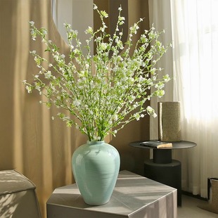 喜莱卡雪柳枝仿真花假花装饰品摆件客厅电视柜餐桌花摆设高端绿植