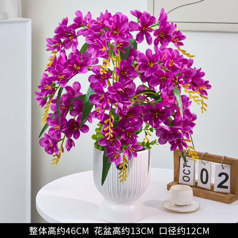 蝴蝶兰轻奢插花客厅桌面摆件装饰图片