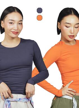 王润SOHANA2024 2.0鲨鱼皮辣妹街头亲肤内搭显瘦紧身长袖打底T恤