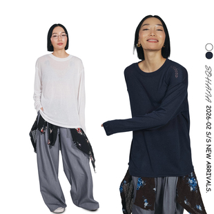 王润SOHANA2026春季 T恤 上新云朵柔软廓形纸片人纯色显瘦防晒长袖