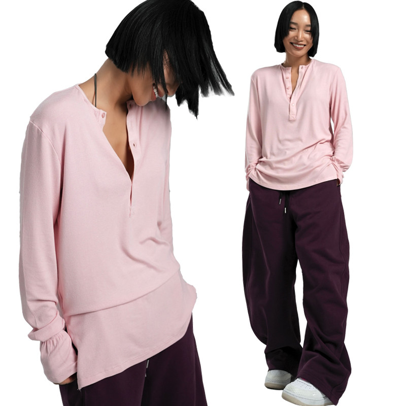 王润SOHANA2023秋季莫代尔螺纹宽松纸片人休闲长袖内搭上衣