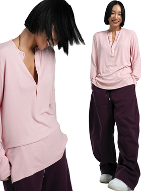 王润SOHANA2023秋季莫代尔螺纹宽松纸片人休闲长袖内搭上衣