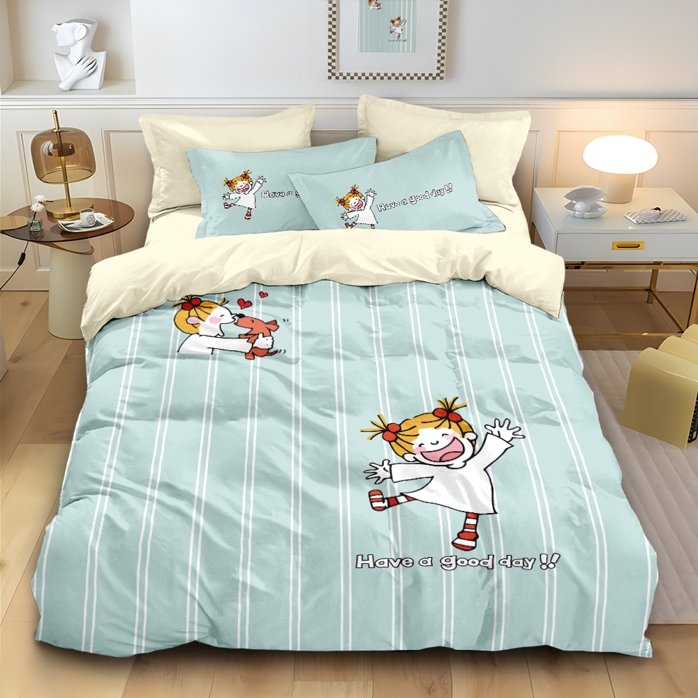 卡通可爱COCO酱小女孩床单被套全棉四件套儿童学生床品三件套