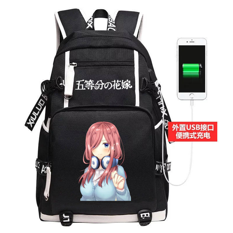 2024五等分的花嫁书包动漫周边二次元中野三玖女学生电脑双肩背包