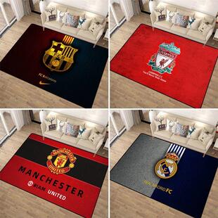 2024时尚创意曼联皇马AC米兰足球俱乐部标志潮牌客厅卧室地毯水洗