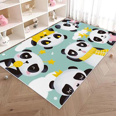 2024卡通动物儿童房地毯卧室床边宝宝爬爬垫阅读区客厅爬行地垫