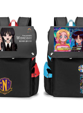 2025美剧星期三周边青年学生书包双肩包背包男女高中生wednesday