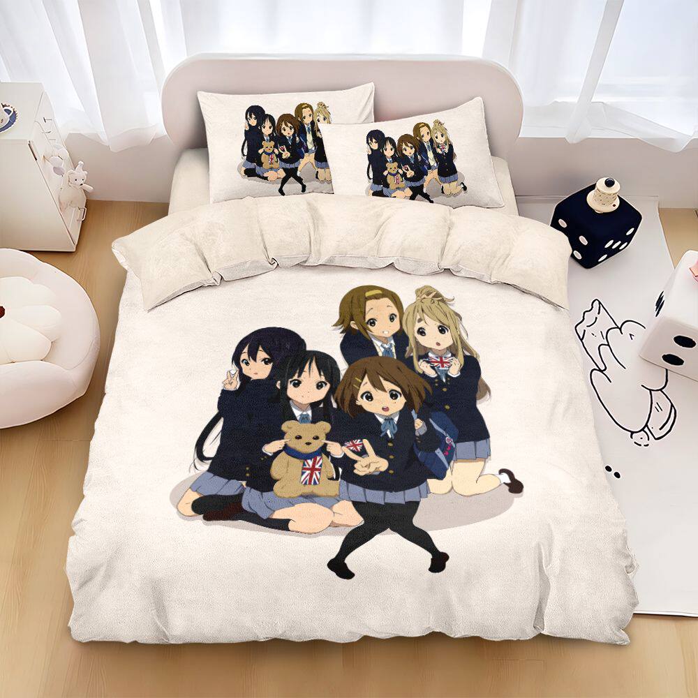 2025轻音少女牛奶绒四件套卡通可爱被套单件学生宿舍三件套床单床