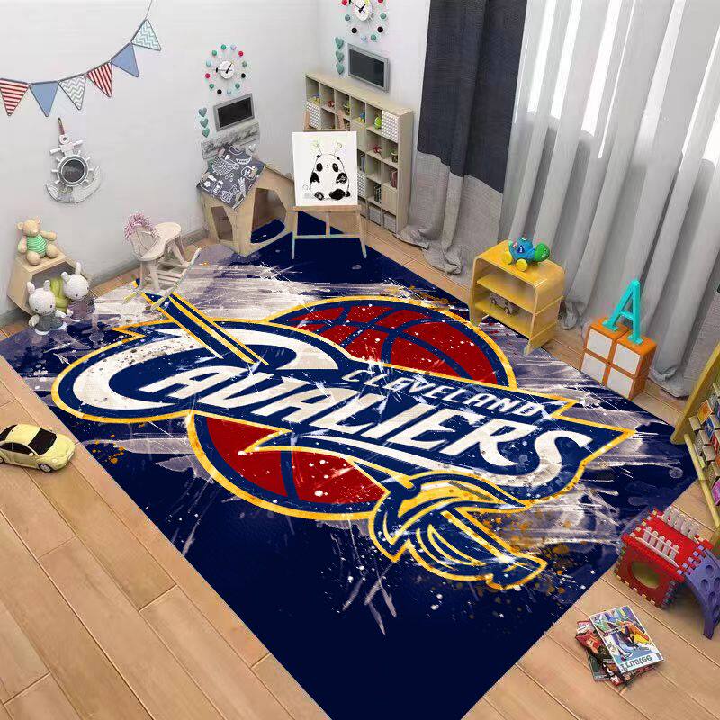 2024篮球主题房间男生卧室床边毯水晶绒地垫NBA湖人勇士太阳快船