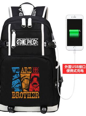 2024新品海贼王路飞背包男大容量新款初高中小学生书包日版航海王