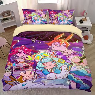 2024新品卡通香肠派对纯棉四件套床单被套枕套儿童房卧室宿舍全棉