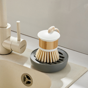 刷锅神器洗碗洗锅刷家用多功能不沾油厨房专用可替换圆头清洁竹刷