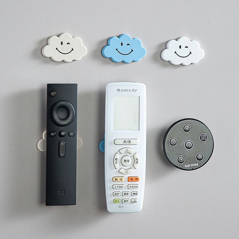 遥控器磁吸贴收纳上墙免打孔壁挂强力磁片插线板固定器子母扣挂钩