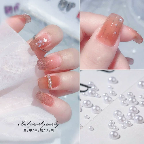 春柚 Бусины для маникюра из жемчуга, аксессуар, украшение для ногтей, ювелирное украшение, смешанный комплект