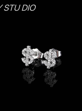 KY STUDIO防过敏锆石气质耳环 酷飒美元高级感饰品轻奢嘻哈耳钉男