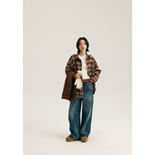 烟花磨白活褶直筒牛仔裤 鹿与飞鸟 6393 特别 洗水 Winter