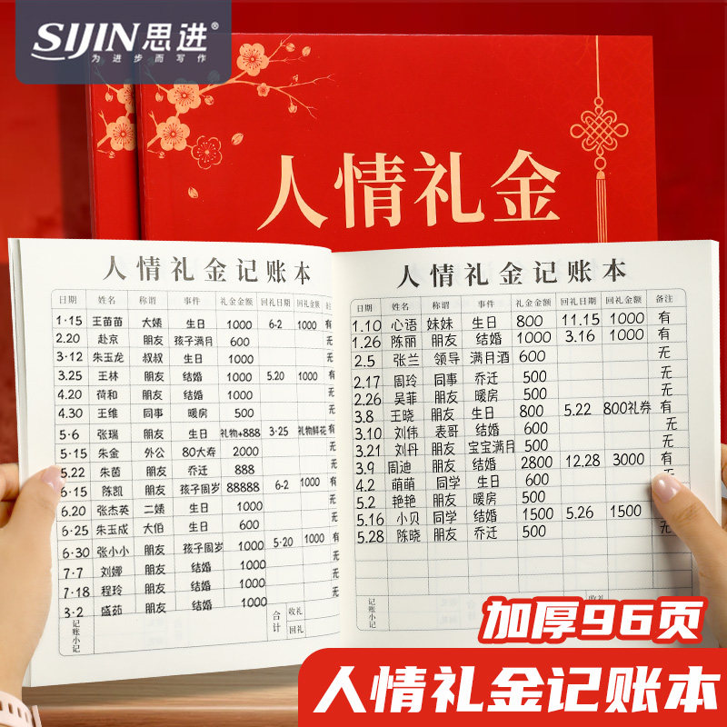 人情礼金往来记账本礼单登记薄图片