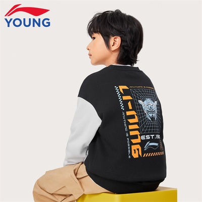 李宁儿童卫衣防泼水加绒保暖