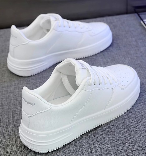 真皮小白鞋男厚底情侣运动韩版潮