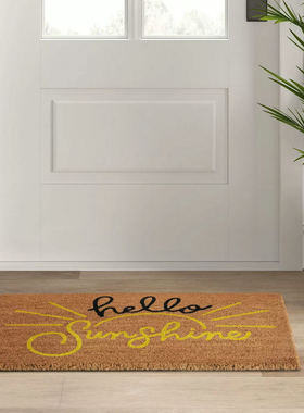 印度进口椰棕垫 进门大门入户门口门厅门垫蹭脚垫 Hello Sunshine