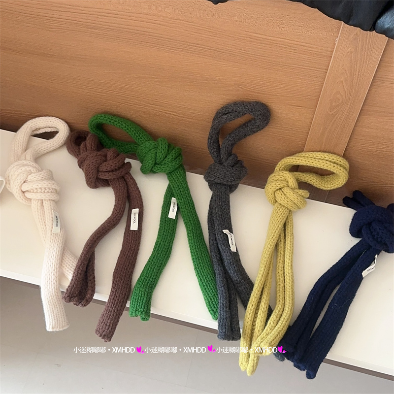 羊毛混纺短好细围巾秋冬小围脖