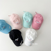 新款 简约樱桃速干儿童棒球帽多巴胺春夏女童出游防晒帽鸭舌帽 韩版