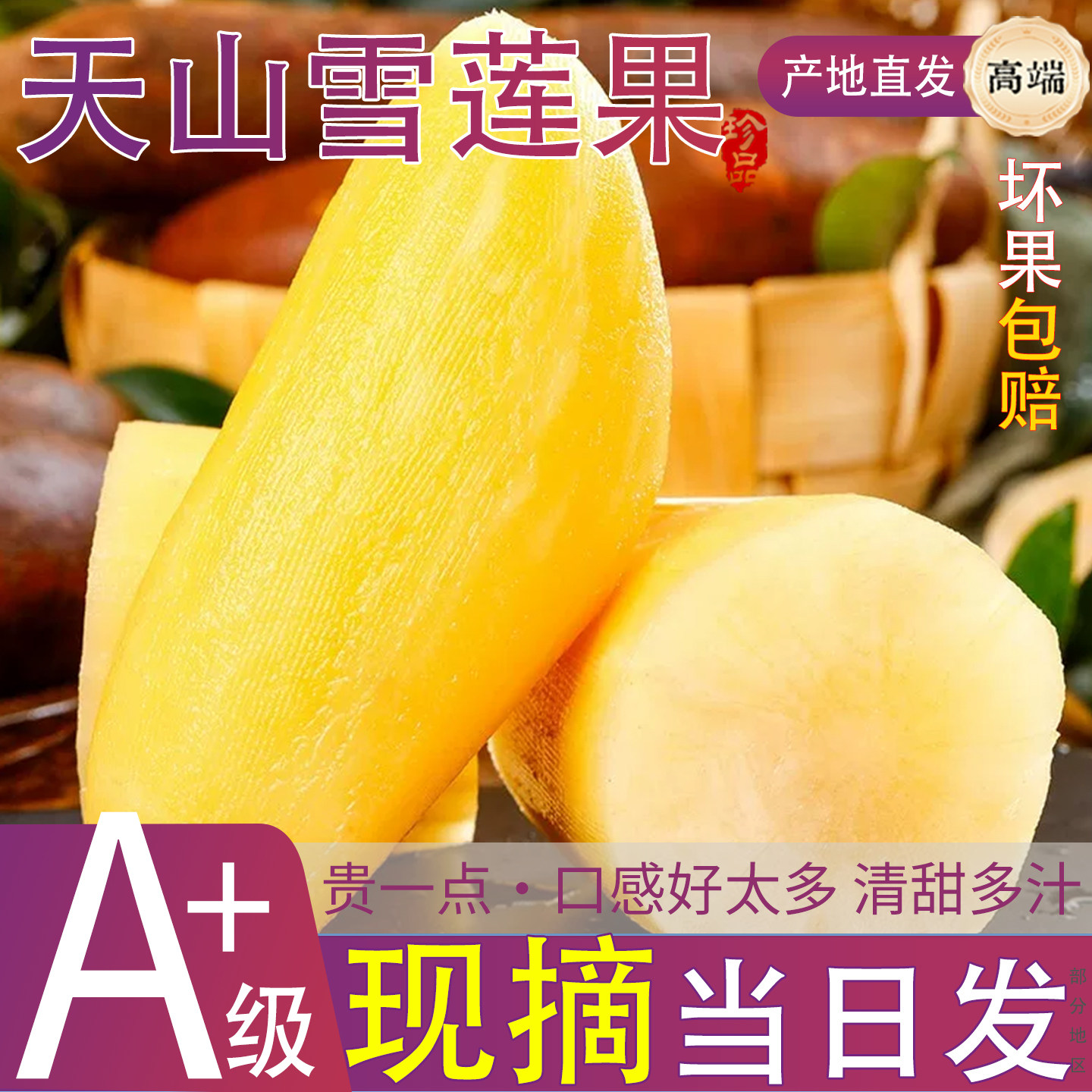 正宗云南天山雪莲果 新鲜当季红心水果现挖脆甜孕妇低糖一级黄心