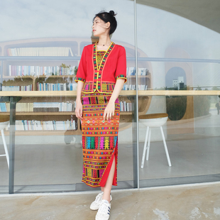 2025新款海南黎族服装长裙套装黎锦服饰哈杞方言润赛方言美孚方言