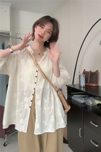 新中式国风衬衫女上衣春季2025新款高级感刺绣小个子防晒衣外套
